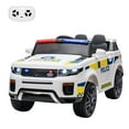thumbnail image 1 of QinaQin 12V Kids Ride On Police Truck, Battery Powered Electric Car with Remote Control, Flashing Lights, Megaphone/Intercom, Handle and Spring Suspension, 1 of 9