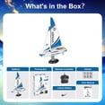 thumbnail image 5 of PLAYSTEAM Voyager 280 STEM Science 2.4GHz RC Sailboat Wind Powered Model with Adjustable Sail and Rudder for Learning Wind Direction , Blue, 5 of 8