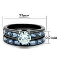 thumbnail image 2 of Women's Stainless Steel Two-Tone IP Light Black 5.75(g) CZ Clear Ring Set, 2 of 5