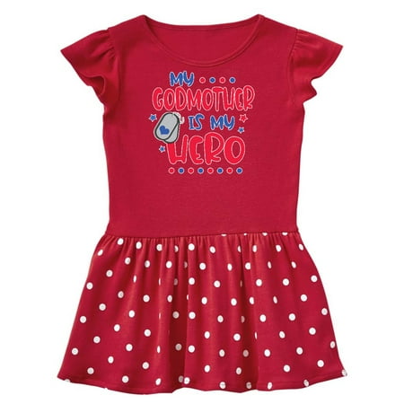 

Inktastic Memorial Day My Godmother is My Hero Gift Toddler Girl Dress
