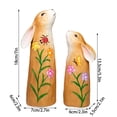 thumbnail image 3 of Decoración de par de figuras de conejito de madera – Conejos de madera tallados multicolores 2 tamaños 7in y 5,3 in – Adorno de mesa de Pascua, decoración rústica de campesa primaveral, 3 of 8