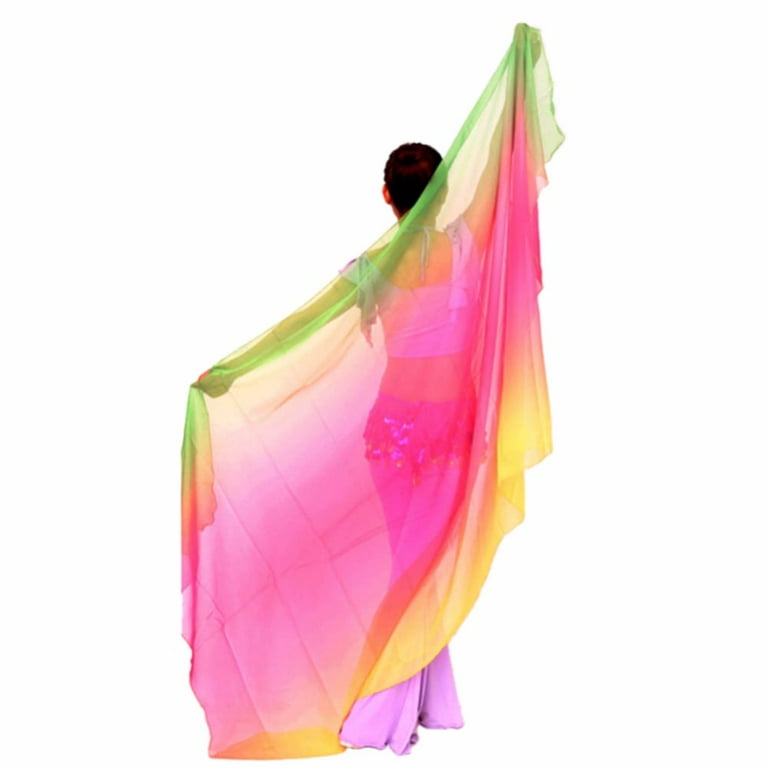scarf belly dance veil velo danza del vientre shawl for belly dancing silk  vei scarf bellydance Gradient Rainbow Adults veil - AliExpress