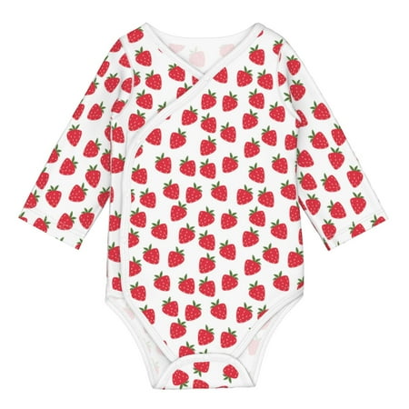 

Tebeau Cartoon Strawberry Print Baby Long Sleeve Bodysuit Long Sleeve Onesies Romper For Girls Boys Clothes Baby Onesies-2 Years