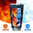 thumbnail image 6 of Bingfone Punk Style Blue Haired Skull for 20 Oz Stainless Steel Travel Mug Double Wall Water Coffee Cup for Home,Office, Outdoor Works Great for Ice Drinks and Hot Beverage-Straw Three-piece Set, 6 of 8