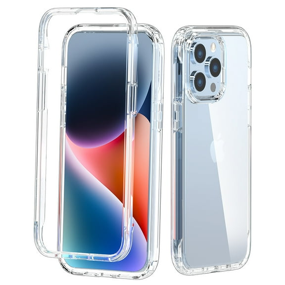 TASHHAR for iPhone 15 Pro Case 2 in 1 Reinforced Bumper Protection Anti Scratch Transparent Shockproof