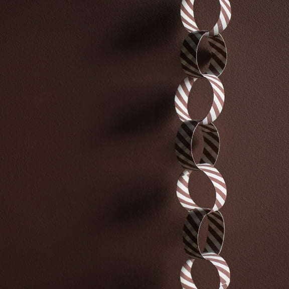 BIDK Home Striped Paper Christmas Garland - 6.5' - Red and White