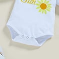 thumbnail image 6 of Morttic Newborn Baby Girls Clothes Ruffles Summer Romper Floral Sunflower Bottoms Shorts 3pcs Outfits(Sunflower,3-6m), 6 of 7