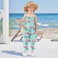 thumbnail image 5 of Girls' Jumpsuits Rompers Summer Casual Sleeveless Rompers With Pockets Spaghetti Strap Romper Unicorns Riding in Cars 3T, 5 of 7