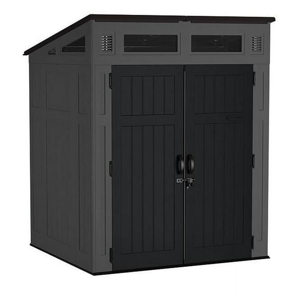Suncast - Modernist 6' x 5' Storage Shed - Peppercorn/Black