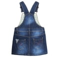 thumbnail image 2 of KIDSCOOL SPACE Little Girls Big Bib Pocket Color Sequins Ripped Jeans Overall Dress,Blue,2-3 Years, 2 of 6