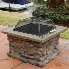 Natural Stone Square Fire Pit Walmart Com
