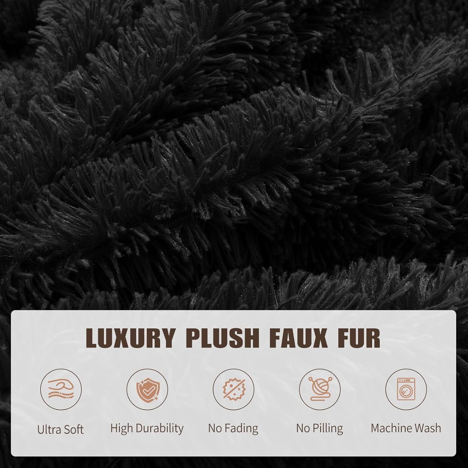 Bean Bag Cover (No Filler), Soft Faux Fur Stuffed Animal Bean Bag Storage, Fluffy Plush Bean Bag Chair Cover Washable, Comfy Bean Bag Covers for Adults Kids Teens, 38"x40" Black