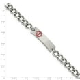 thumbnail image 2 of Primal Steel Stainless Steel with Red Enamel 9.5in Medical ID Bracelet, 2 of 7