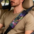 thumbnail image 5 of Xixirimido Automotive Seat Covers for Cars Trucks and SUVs Car Seat Covers for Front Seats with Car Seatbelt Covers & Armrest Box Cover, Set of 5, Cat Vibrant Floral Starry Night, 5 of 8