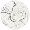 thumbnail image 4 of SAFAVIEH Fontana Danita Modern Shag Area Rug, Ivory/Grey, 8' x 8' Round, 4 of 7