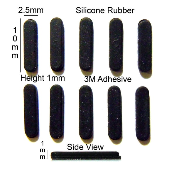 VATH Self Adhesive Silicone Rubber Feet 10mm(L) x 2.5mm(W) x 1mm(H) 10pcs [RB183]