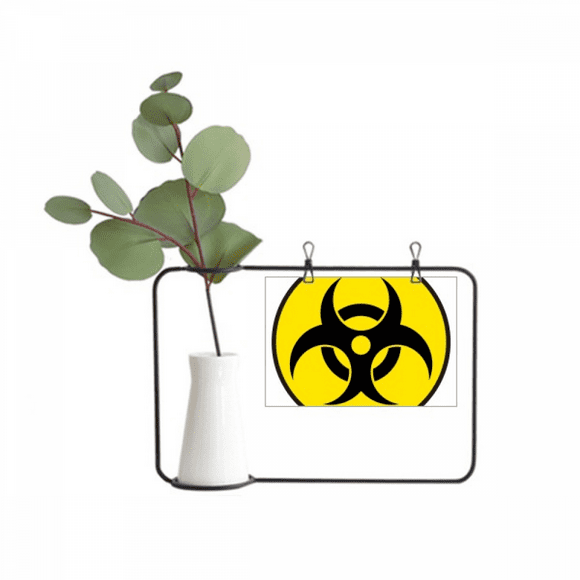 Danger Checal Toxic Radiation Symbol Metal Picture Frame Cerac Vase Decor
