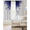 thumbnail image 2 of Modern Blue Blackout Curtains for Bedroom Living Room Darkening Curtains 63 Inches Long Gradient Floral Abstract Bohemian White Window Curtain 2 Panels Set Window Treatment Grommet Drapes 42"x63", 2 of 9