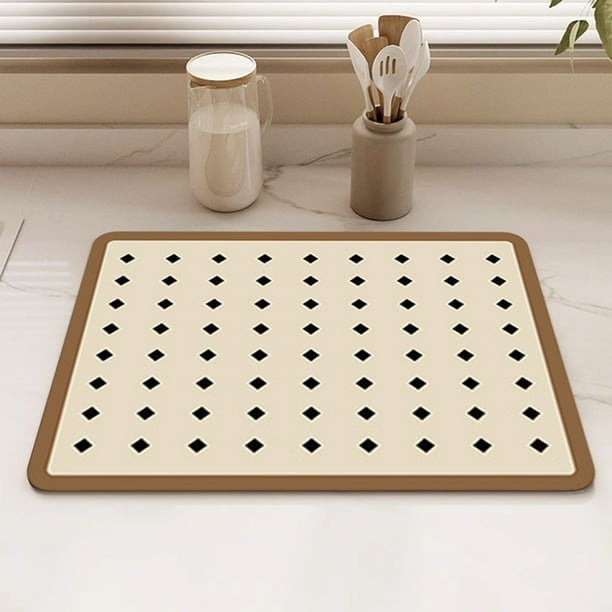 Drying Mat Absorbing Bathroom Kitchen Sink Pad With Non Slip Base