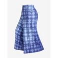 thumbnail image 2 of Rosegal Plus Size High Rise 3D Print Plaid Wide Leg Culotte Ninth Pants, 2 of 5