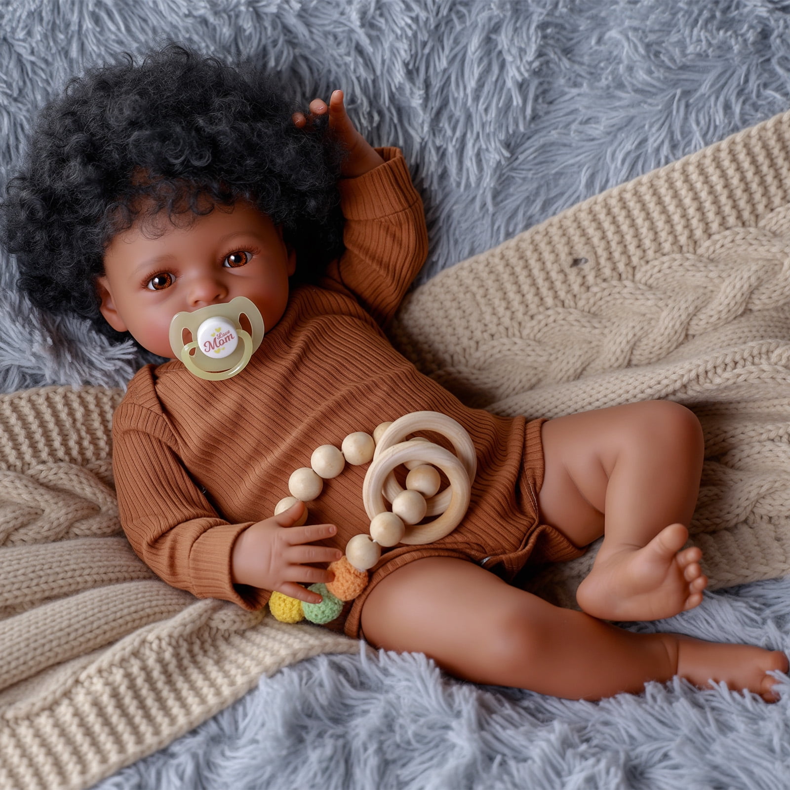 RSG 20in Reborn Baby Dolls, Baby Dolls Sleeping Baby Soft Cloth Body Have Heartbeat and Sound with Feeding Kit and Gift Box for Kids Age 3+
