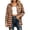 Brown, variant on Women's Vintage Oversized Plaid Shirt Coat Long Sleeve Loose Button Down Shacket Streetwear Y2K Casual Outfit Fall Layering Outerwear Light Brown