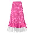 thumbnail image 2 of TiaoBug Kids Girls Polka Dots Layered Ruffle Flamenco Skirt Spanish Folklorico Gypsy Full Circle Dance Skirts Hot Pink 16, 2 of 7