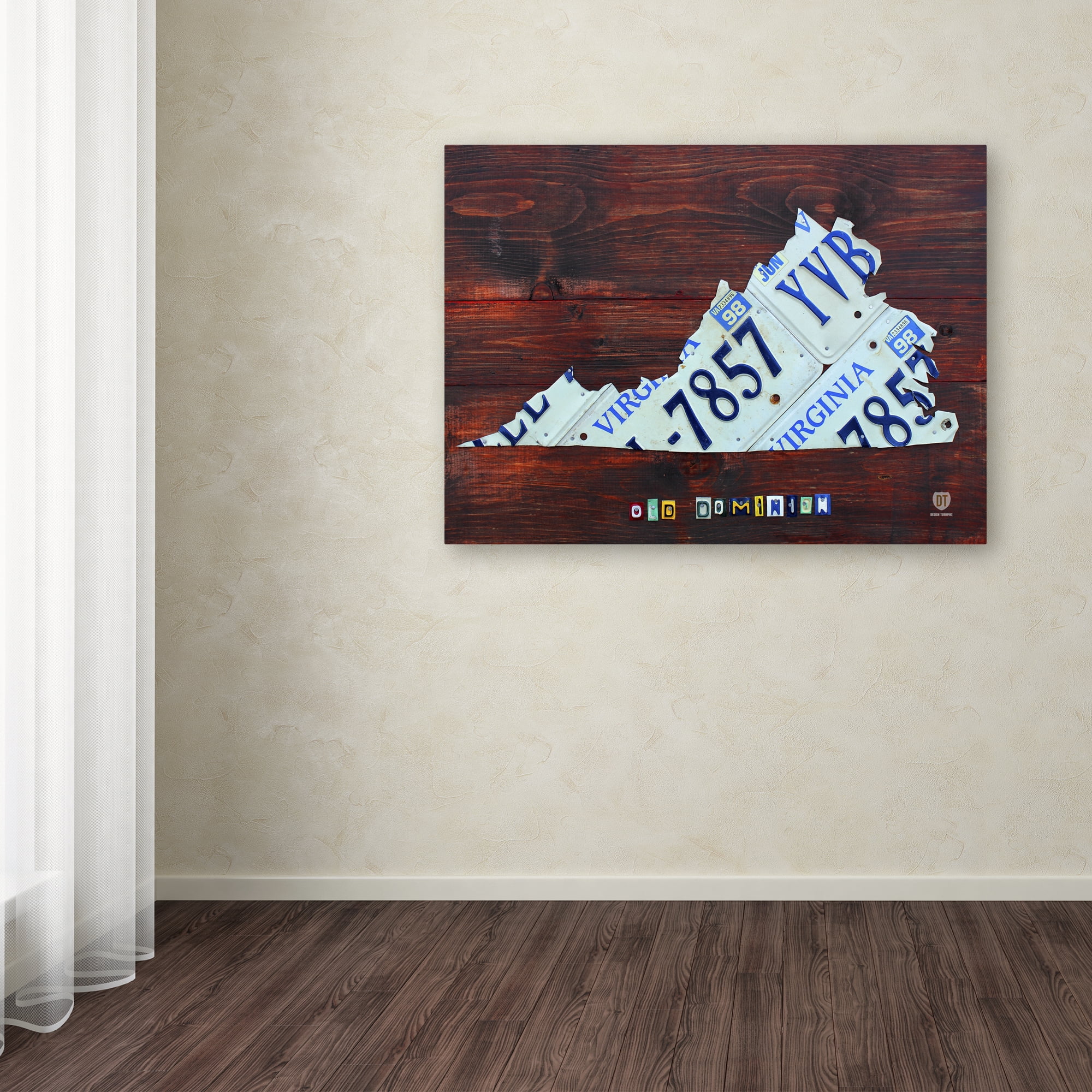 Trademark Fine Art 'Virginia License Plate Map Large' Canvas Art by Design Turnpike