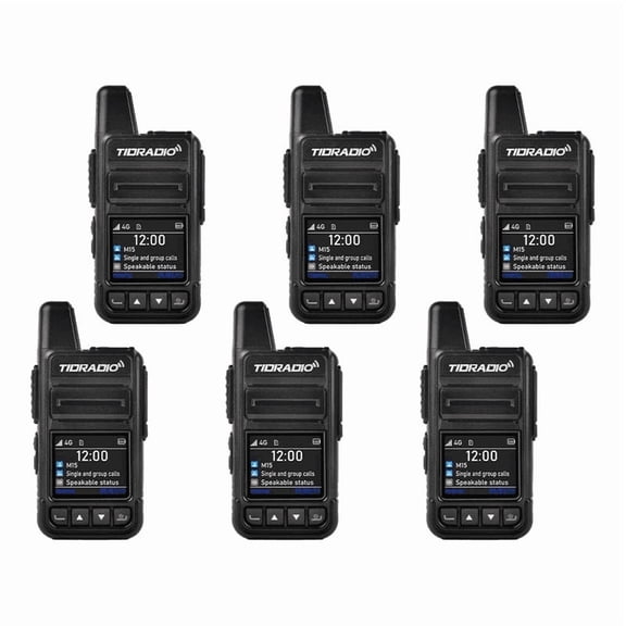 TIDRADIO TD-M15 Global Rapid Walkie Talkies  with Sim Cards,Unlimited Range 4G LTE POC Radio,Long Range Rechargeable Nationwide PTT Two Way Radios,Compatible with TD-M15,2 Way Radios-6Pack