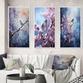 thumbnail image 1 of Designart "Pointillism Art of Enchanted Winter Frost II" Animals Framed Wall Art Set Of 3 - Multi-Color Forest Winter Frame Gallery Set For Office Decor, 1 of 6