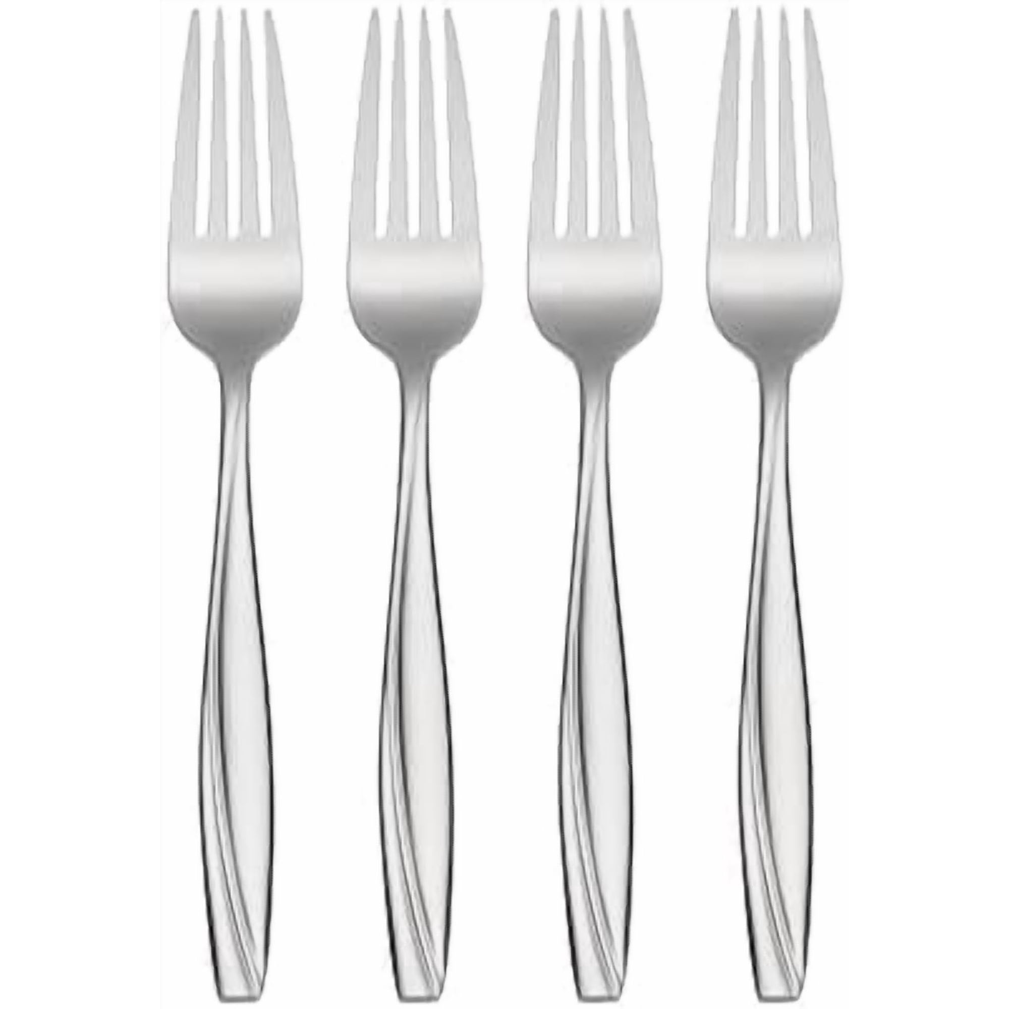 18/0 Stainless Steel Dinner Forks Set of 4, Silver Everyday Flatware Utensil, Dishwasher Safe & Rustproof for Home Kitchen
