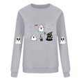 thumbnail image 4 of HAOTAGS Halloween Spooky Season Sweatshirt, Fall Crewneck Embroidered Pullover Tops Gray XL, 4 of 4