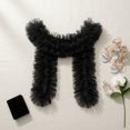 thumbnail image 3 of Detachable Tulle Boa Shawl, Black Bridal Ruffle Cape, 11.81x78.74inch, 3 of 6