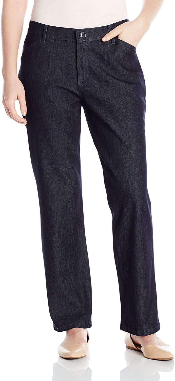 LEE Women's Petite Relaxed Fit All Day Straight Leg Pant, Indigo Rinse