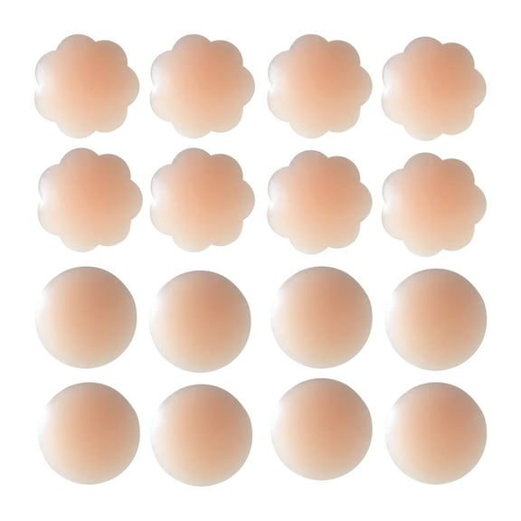 8 Pairs Pasties Nipple Covers for Women Reusable Adhesive Silicone Pasties Round Nippleless Covers
