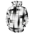 thumbnail image 3 of Black White Abstract Crisscross Lines Oversized Hoodies For Woman Pullover With Pocket Comfortable Fation Pullover Hoodie S-5XL, 3 of 4