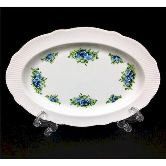 Blue Flowers Oval Platter