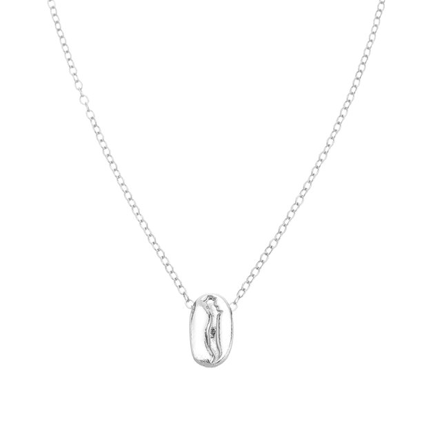 Collar de granos de café: moderno colgante de metal, colgante creativo para el cuello para amantes del café, collar corto creativo para niñas.