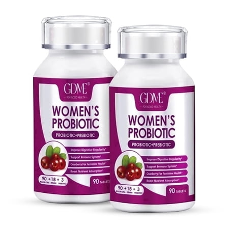 Women's Probiotics, 180 Tablets 90 Billion CFU 18 Strains, Contains Organic Prebiotic Cranberry,Probiotic Supplement for Digestion, Immunity, Women's Health, Soy Gluten Dairy Free