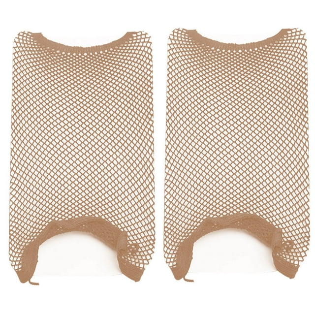 ziyahi 2pcs/set Wig Cap Elastic Nylon Hair Net Unisex Snood Cosplay Party Hairdressing Accessories, Two-Open, Skin Color
