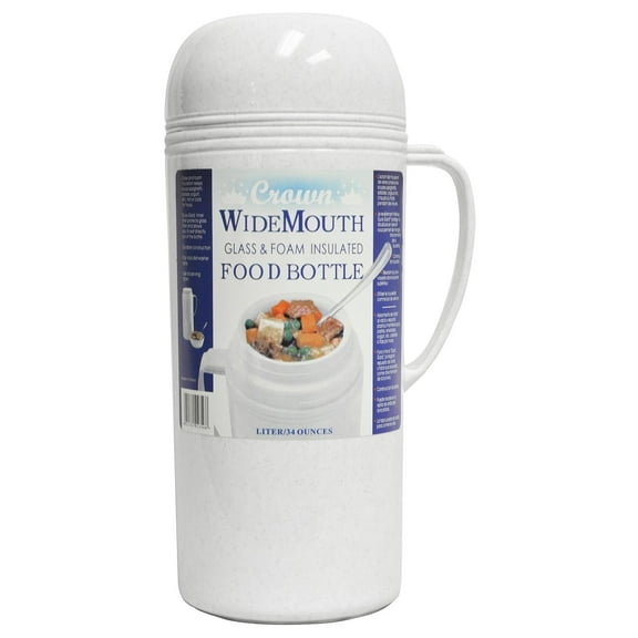 Brentwood Wide Mount 1 Lieter Vacuum Food Thermos in White