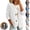 White, variant on Mfakffe Jean Jacket Women V Neck Button Casual Cardigan Long Sleeve Loose Fit Lightweight Open Front Outerwear with Pockets