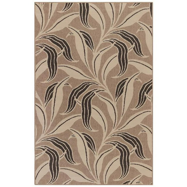 Trans-Ocean Importe RVI45764612 39 x 59 Po Liora Manne Riviera Feuille Tapis Rectangle Tissé Wilton Intérieur et Extérieur - Neutre