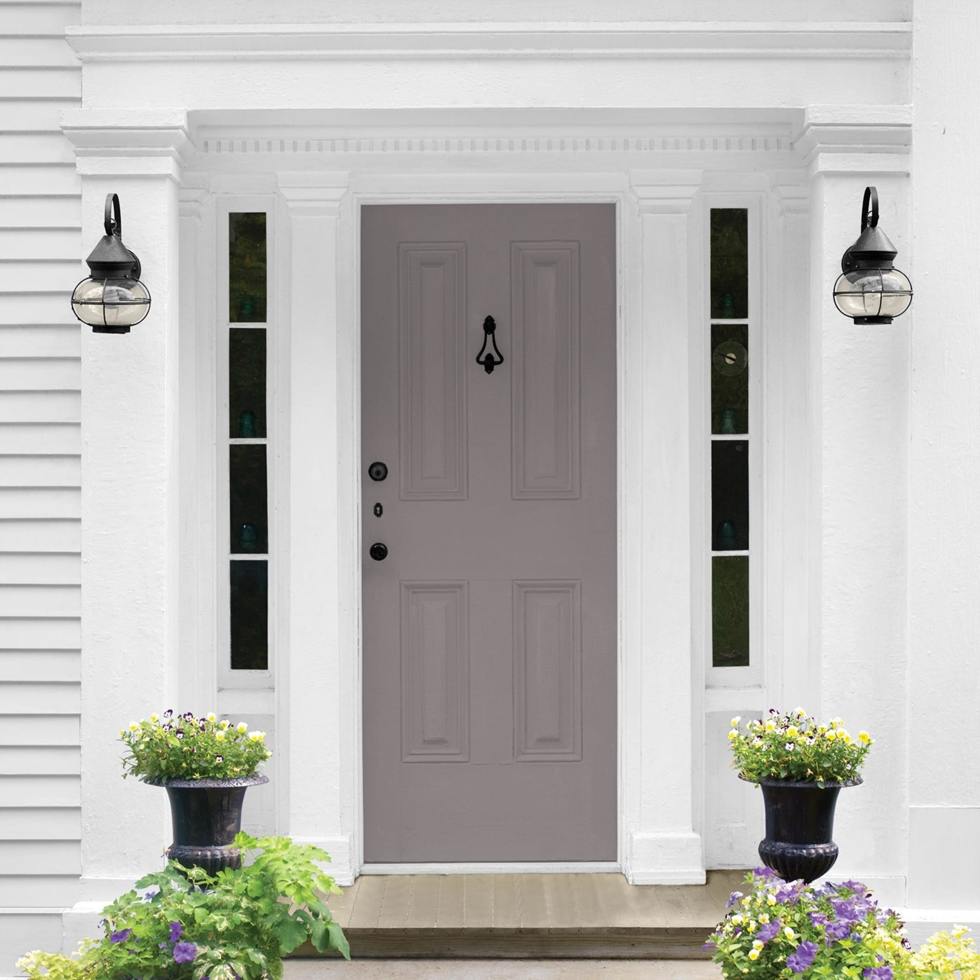 Glidden One Coat Pewter Mug / Gray Semi-Gloss Exterior Paint with Primer, 5 Gallon