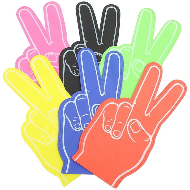 6Pcs Foam Fingers for Hands Cheering Colorful Cheerleading Foam Fingers Props Cheering Finger Props