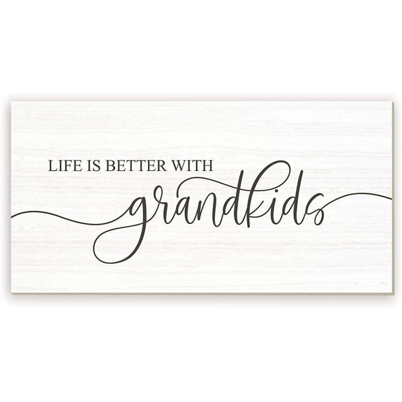 Life Is Better With Grandkids Rustic Framed Wood Farmhouse Wall Sign 9x18 (Unframed)