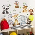 thumbnail image 4 of Cute cartoon animal decals: elephant stickers, lion stickers, monkey stickers, giraffe wall decals，Removable Bathroom Wall Art Decor Peel and Stick Murals for Nursery Bedroom Living Room Classroom, 4 of 9