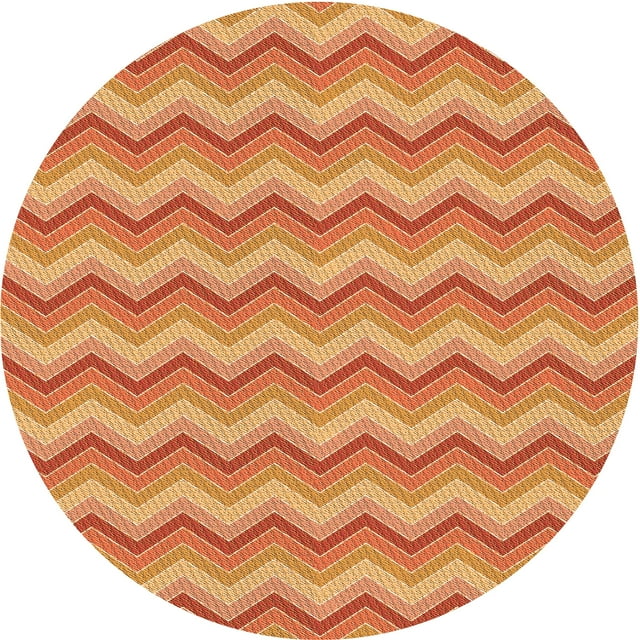 Ahgly Company Tapis d'Intérieur Lavables en Machine, Ronds, Orange Transitionnel, 8' Ronds