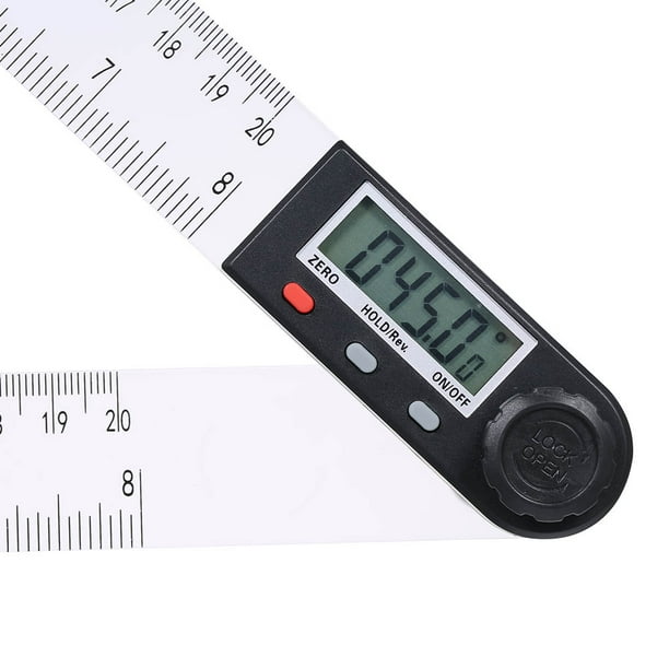 Regla de ángulo de pantalla LCD digital multifuncional de 0-200 mm Herramienta de medición de transp Tomshoo Regla de ángulo