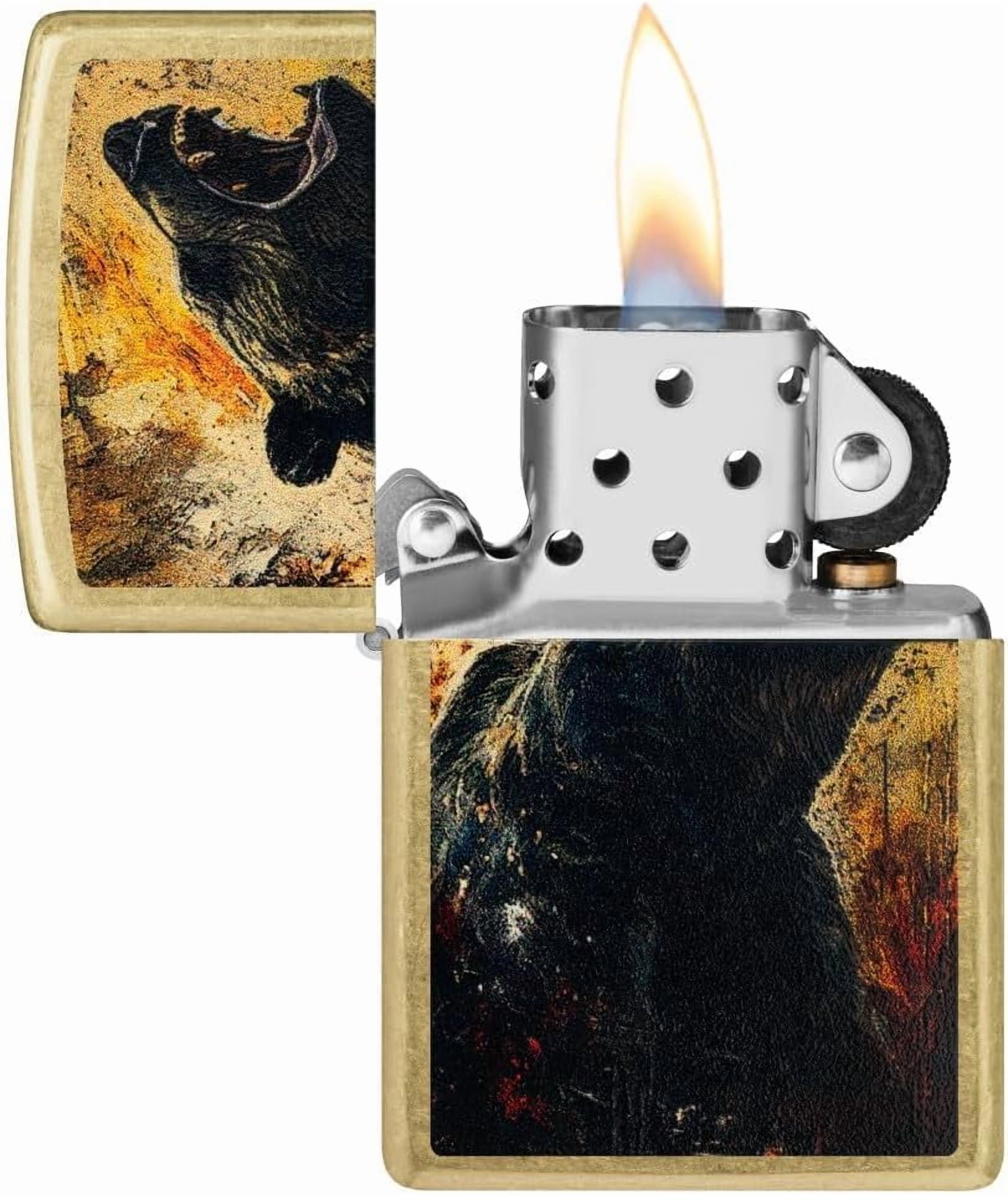Zippo Lighter - Customized Message on Grizzly Roar Street Brass Pocket 46695